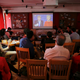 A crowd watches the first presidential debate at a cafe in Beijing, China on Sept. 27, 2016. (Damir Sagolj/Reuters)